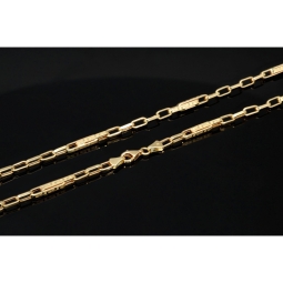 Trendige Ankerkette im Greco-Stil aus edlem Gold (14k 585 Gelbgold)- ca. 60cm lang, 3mm breit