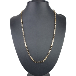 Trendige Ankerkette im Greco-Stil aus edlem Gold (14k 585 Gelbgold)- ca. 60cm lang, 3mm breit