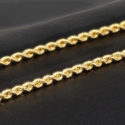 Glänzende Kordelkette aus hochwertigem 14K 585 gold ca. 64cm, 2mm