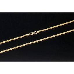 Glänzende Kordelkette aus hochwertigem 14K 585 gold ca. 64cm, 2mm