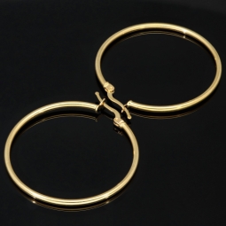 Sehr schöne, große, glänzende polierte Creolen-Ohrschmuck / Ohrringe  585er 14K Gold