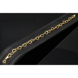 Herz-Armband aus glänzendem, qualitätsvollem 750 18K Gold für Damen (ca. 19 cm Länge)