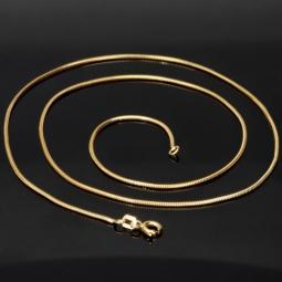 Exquisite Schlangenkette für Damen aus hochwertigem 14K 585 Gold in ca. 50cm, 1mm