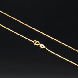 Exquisite Schlangenkette für Damen aus hochwertigem 14K 585 Gold in ca. 50cm, 1mm