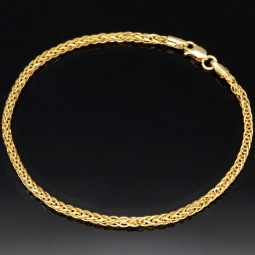 Goldarmband / Fuchsschwanzarmband in feinem Design aus hochwertigem 14K 585 Gold (Gelbgold) ca. 19cm Länge und 2mm Breite