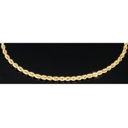 Glänzendes Twist-Armband / Kordelarmband aus exquisitem 585 14k Gold (Gelbgold), ca. 2mm breit, 20cm lang