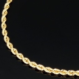 Glänzendes Twist-Armband / Kordelarmband aus exquisitem 585 14k Gold (Gelbgold), ca. 2mm breit, 20cm lang