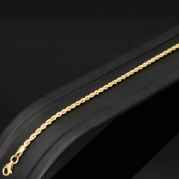 Glänzendes Twist-Armband / Kordelarmband aus exquisitem 585 14k Gold (Gelbgold), ca. 2mm breit, 20cm lang