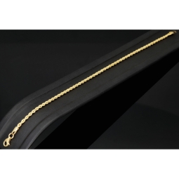 Glänzendes Twist-Armband / Kordelarmband aus exquisitem 585 14k Gold (Gelbgold), ca. 2mm breit, 20cm lang