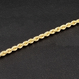 Glänzendes Twist-Armband / Kordelarmband aus exquisitem 585 14k Gold (Gelbgold), ca. 2mm breit, 20cm lang