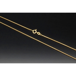 Edle Venezianerkette aus exquisitem Gelbgold (585 14k Gold) für Damen (45cm Länge, ca. 1mm) mit FBM-Stempel