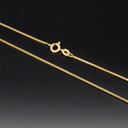 Edle Venezianerkette aus exquisitem Gelbgold (585 14k Gold) für Damen (45cm Länge, ca. 1mm)