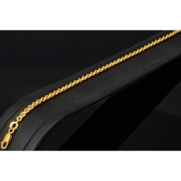 Twist-Armband / Kordelarmband aus funkelndem Gold (585er 14k Gelbgold), ca. 2,5 mm breit, 19,5 cm lang