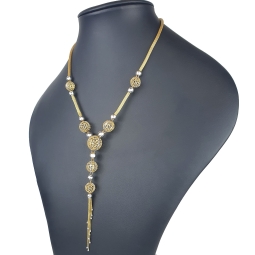 Prunkvolle, fein, produzierte Halskette (Collier) aus hochwertigem 14K 585 Weiß- und Gelbgold (Bicolor)