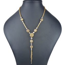 Prunkvolle, fein, produzierte Halskette (Collier) aus hochwertigem 14K 585 Weiß- und Gelbgold (Bicolor)