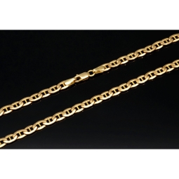 Massive Stäbchen-Panzerkette aus edlem Gold (14K, 585 ca. 12,7g Gelbgold) ca. 57cm, 5mm