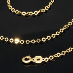 Kurze Goldkette für schlanke Damen und Kinder aus edlem Gold (585 / 14K Gelbgold) , ca. 45cm Länge 2mm