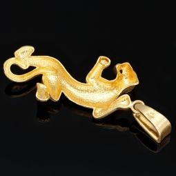 Hochwertig produzierter Panther-Anhänger aus massivem 585 / 14K Gold (Gelbgold)