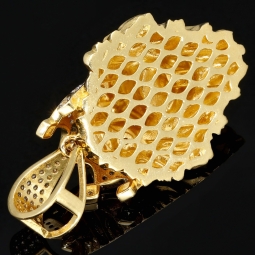 Prunkvoller Löwenkopf - Anhänger aus edlem 585 14K Gold mit funkelndem Zirkoniabesatz (ca. 6,7g)