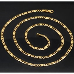 Goldkette in außergewöhnlichem Desing aus Gelbgold (14K, 585er Gold) in ca. 3mm ca. 60cm