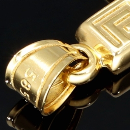 Funkelndes Kreuz mit stilvollem Greco Dekor aus Gold 14k (585er) Gelbgold