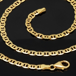 Exquisite FBM-Stäbchen-Panzerkette aus edlem, massivem Gelbgold (14K, 585 Gold ca. 12,5g) ca. 50cm ca. 4mm