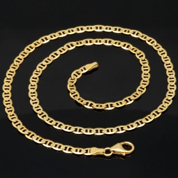 Exquisite FBM-Stäbchen-Panzerkette aus edlem, massivem Gelbgold (14K, 585 Gold ca. 12,5g) ca. 50cm ca. 4mm