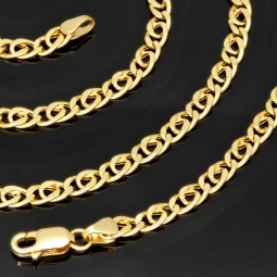 Exquisite Goldkette in besonderem Look aus Gelbgold (14K, 585 Gold) ca. 55cm und 3,5mm