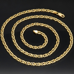 Exquisite Goldkette in besonderem Look aus Gelbgold (14K, 585 Gold) ca. 55cm und 3,5mm