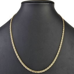 Exquisite Goldkette in besonderem Look aus Gelbgold (14K, 585 Gold) ca. 55cm und 3,5mm