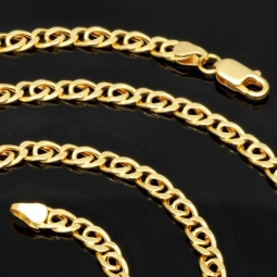 Exquisite Goldkette in besonderem Look aus Gelbgold (14K, 585 Gold) ca. 55cm und 3,5mm