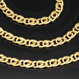 Exquisite Goldkette in besonderem Look aus Gelbgold (14K, 585 Gold) ca. 55cm und 3,5mm