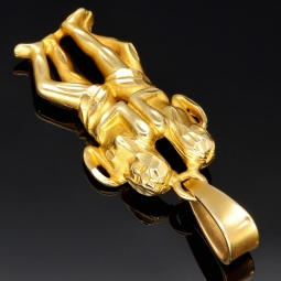 Sternzeichen Zwilling - Gold-Anhänger aus massivem 585 / 14K Gold (Gelbgold)