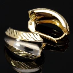 Massive Ohrringe in elegantem Design aus massivem 14K / 585 Bicolor Gold