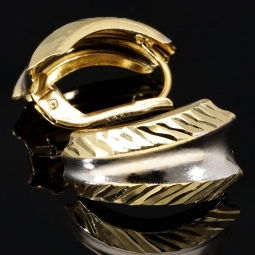 Massive Ohrringe in elegantem Design aus massivem 14K / 585 Bicolor Gold