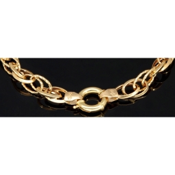 Zeitloses Bicolor Armband mit aus edlem 14K 585 Gold (Gelbgold und Weißgold) ca. 20cm