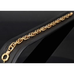 Zeitloses Bicolor Armband mit aus edlem 14K 585 Gold (Gelbgold und Weißgold) ca. 20cm