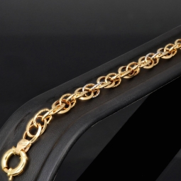 Zeitloses Bicolor Armband mit aus edlem 14K 585 Gold (Gelbgold und Weißgold) ca. 20cm