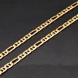 Funkelnde Goldkette - Mix aus Figaro- und Stäbchenpanzerkette aus edlem 585 / 14K Gelbgold- ca. 52 cm lang, ca. 4mm