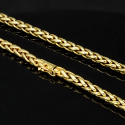 Prunkvolle XXL Zopfkette aus massivem Gelbgold (14K, 585 Gold) in ca. 70cm, 5mm (ca. 55,2g)