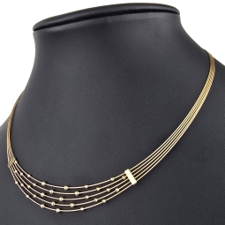 Funkelndes Collier für Damen aus hochwertigem 585 14K Gold in elegantem Design (Länge ca. 44 - 45 cm)