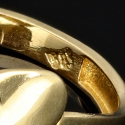 Glänzender Statement Ring für Damen mit besonderem Design aus hochwertigem 585 14K Gold (Ringgröße ca. 57)